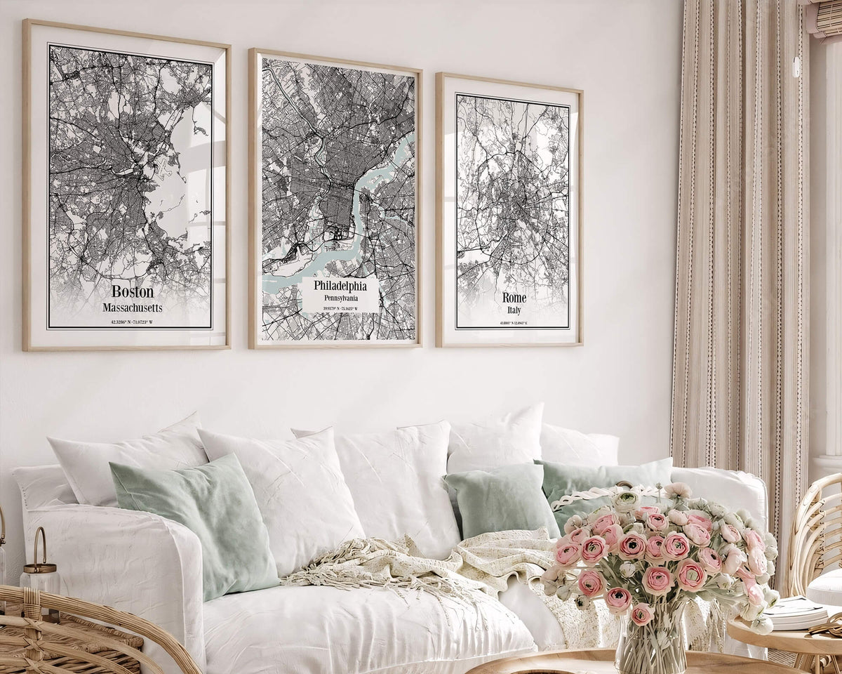Custom City Map Posters by Artmementos