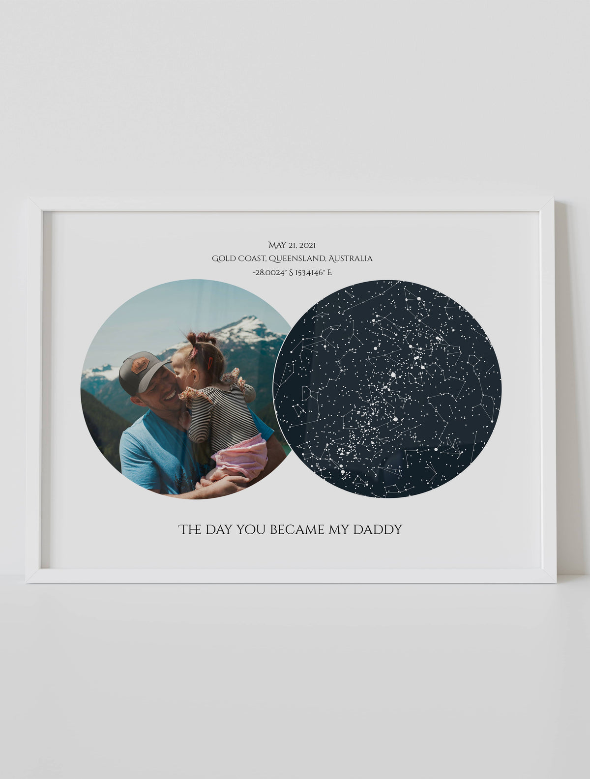 Personalized Father's Day Star Map With Photo