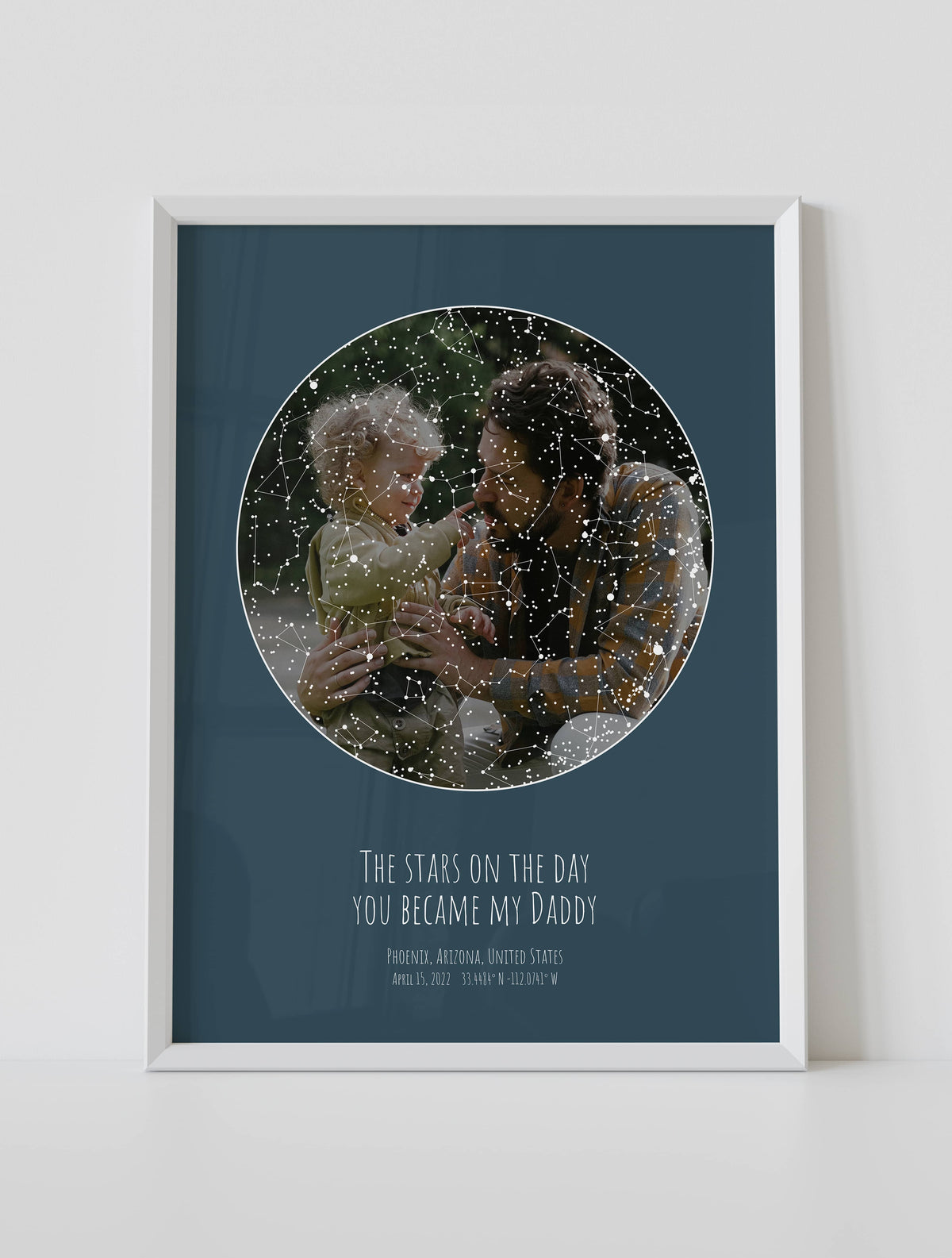Customizable Father's Day Star Map with Photo