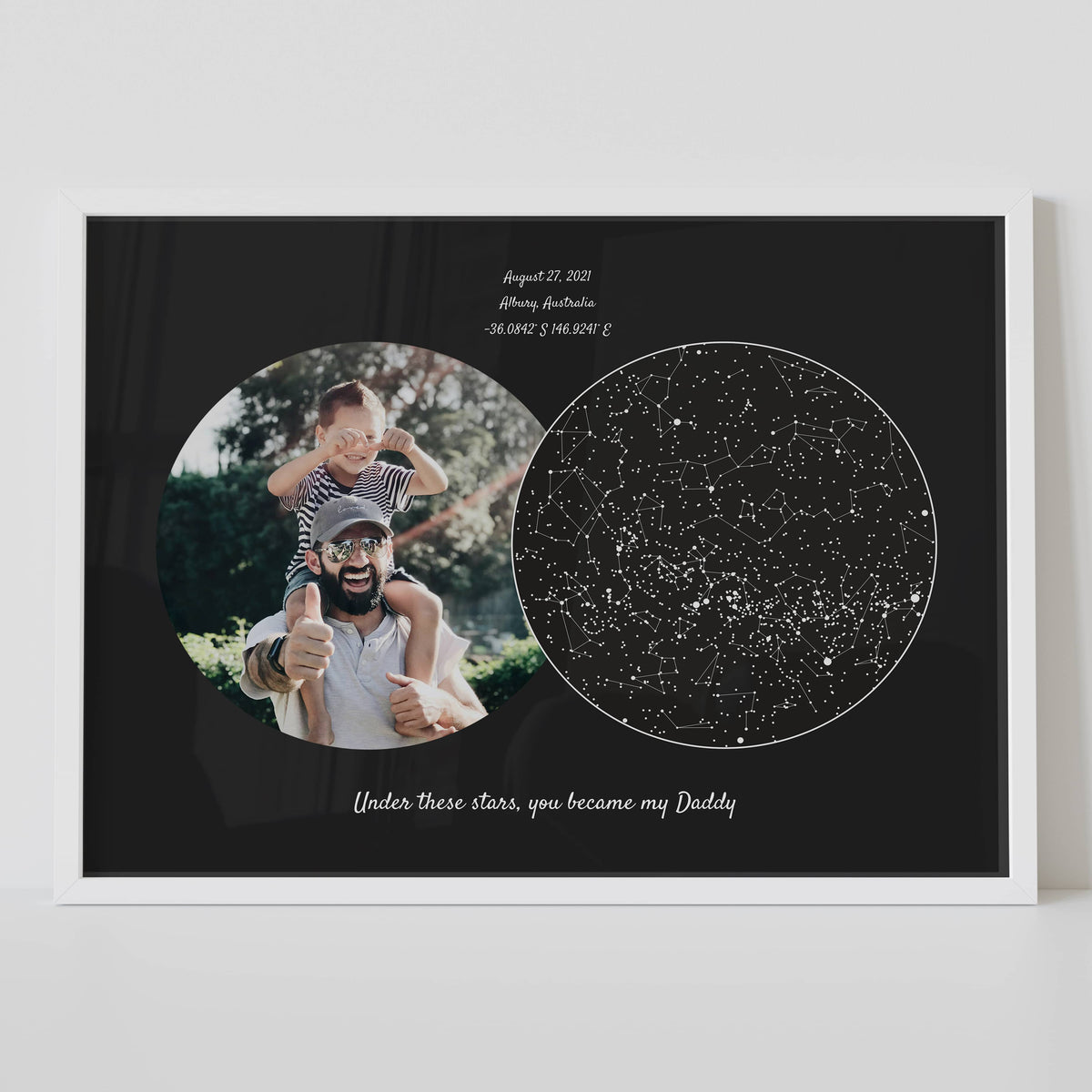 Custom Father's Day Star Map With Photo