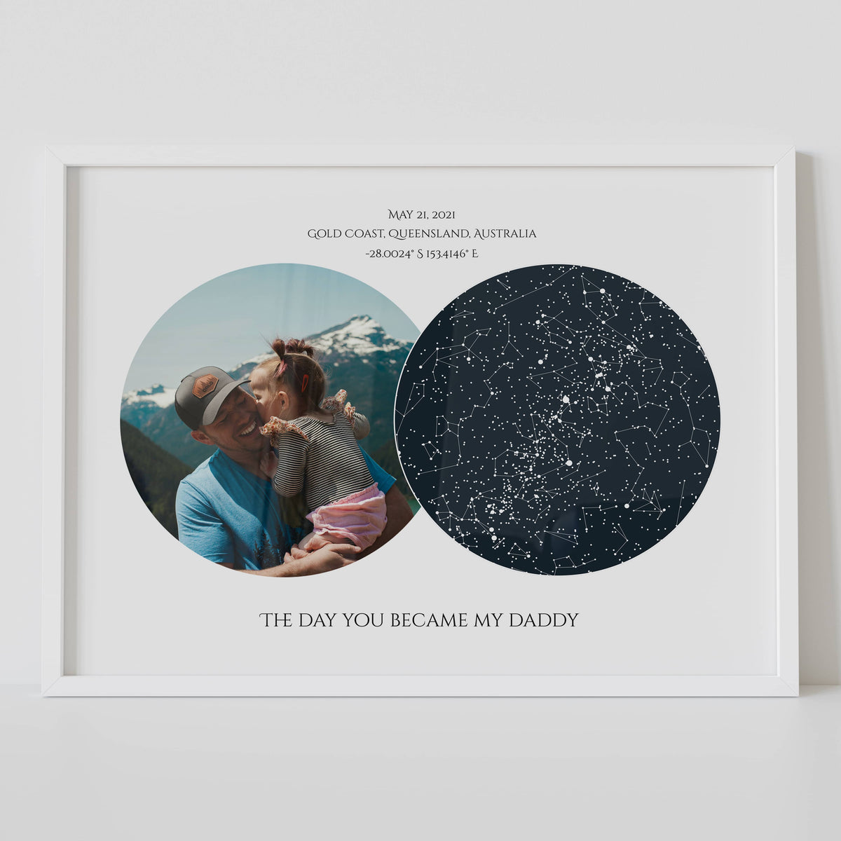 Personalized Father's Day Star Map With Photo