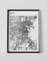 Boston USA custom city map poster