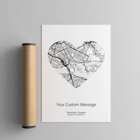 custom heart location map print