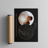 custom horizontal star map print with photo black background
