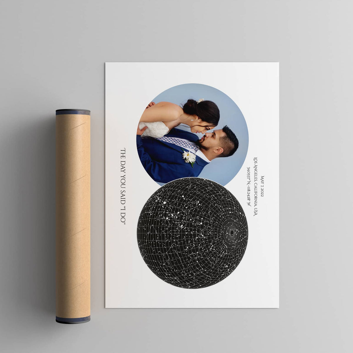 custom horizontal star map premium poster with photo