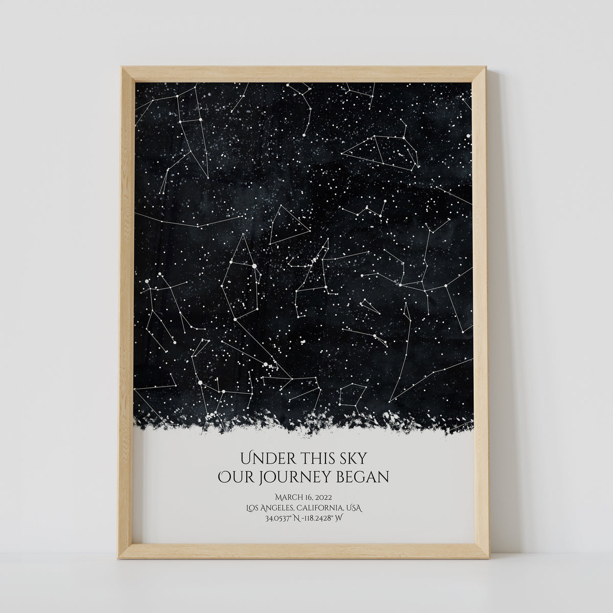 "Under this sky our journey began" Custom constellation map poster