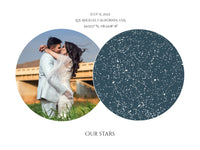 white background custom star map poster with photo wall art print