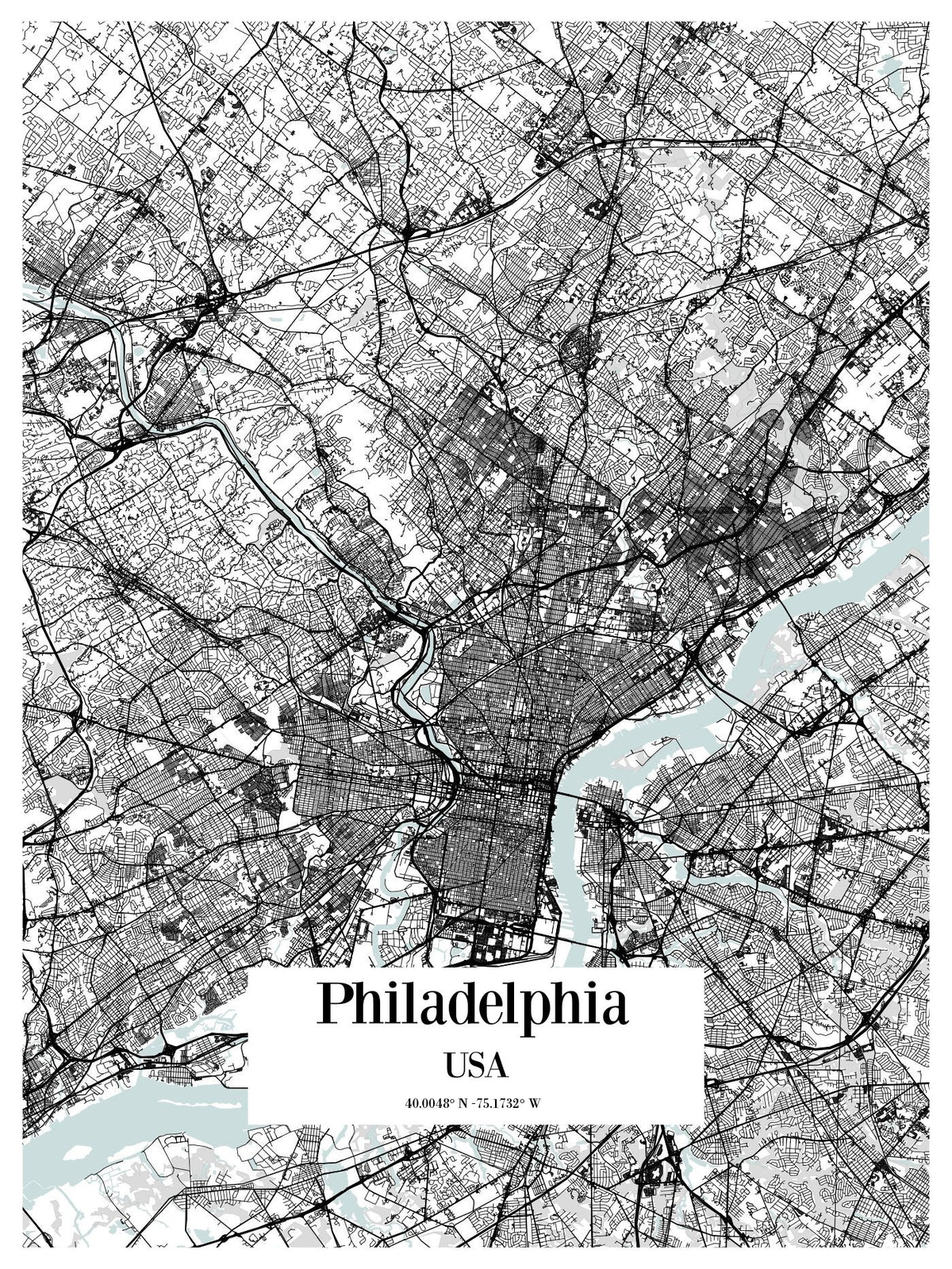 Philadelphia Location Map Print
