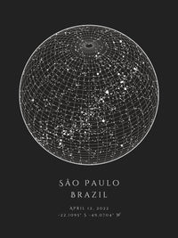 A detailed photo of a black circle night sky by date poster