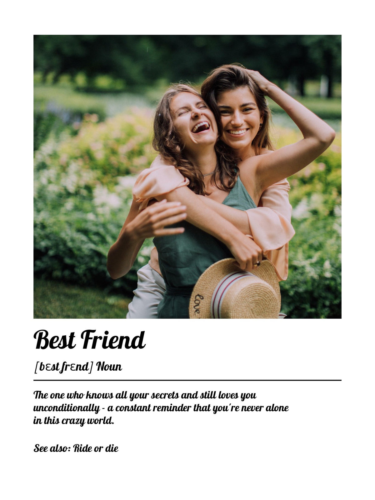Custom best friend definition print