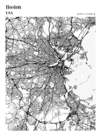Boston USA custom city map print