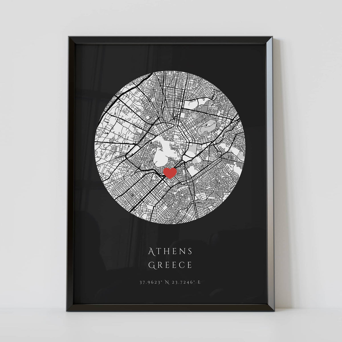 Online framed Athens Location Map