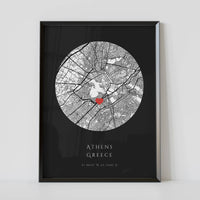Online framed Athens Location Map