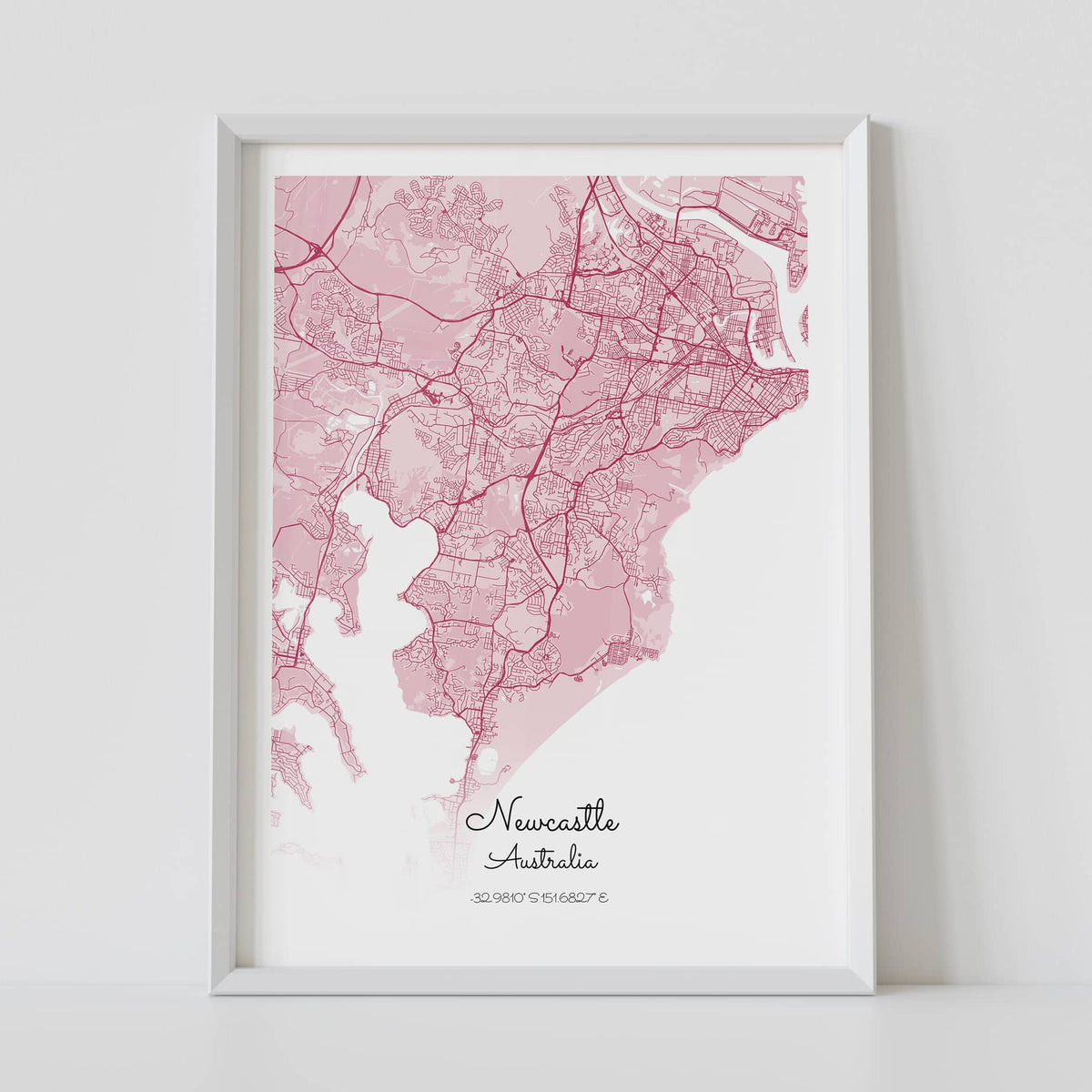 Custom city map of newcastle by artmementos