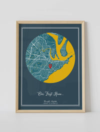 Framed Our first home custom streetmap by artmementos