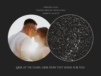 custom horizontal star map poster with photo black background