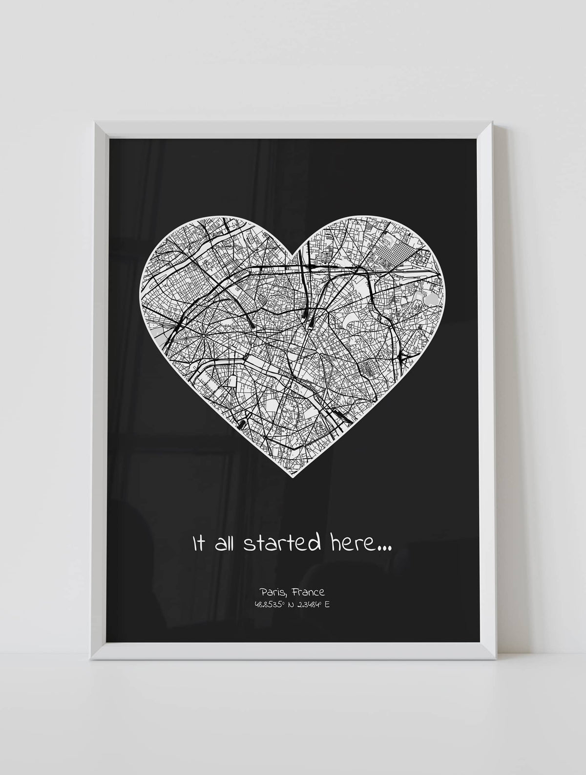 it all started here custom location map by artmementos