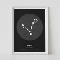 Black custom zodiac poster black by artmementos