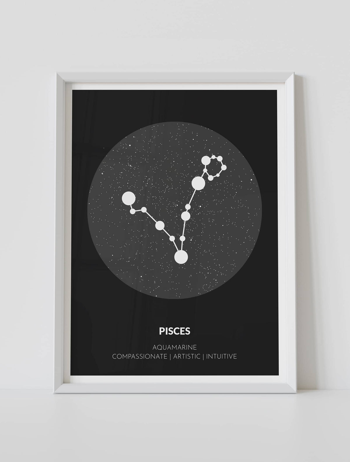 Custom zodiac poster framed black color