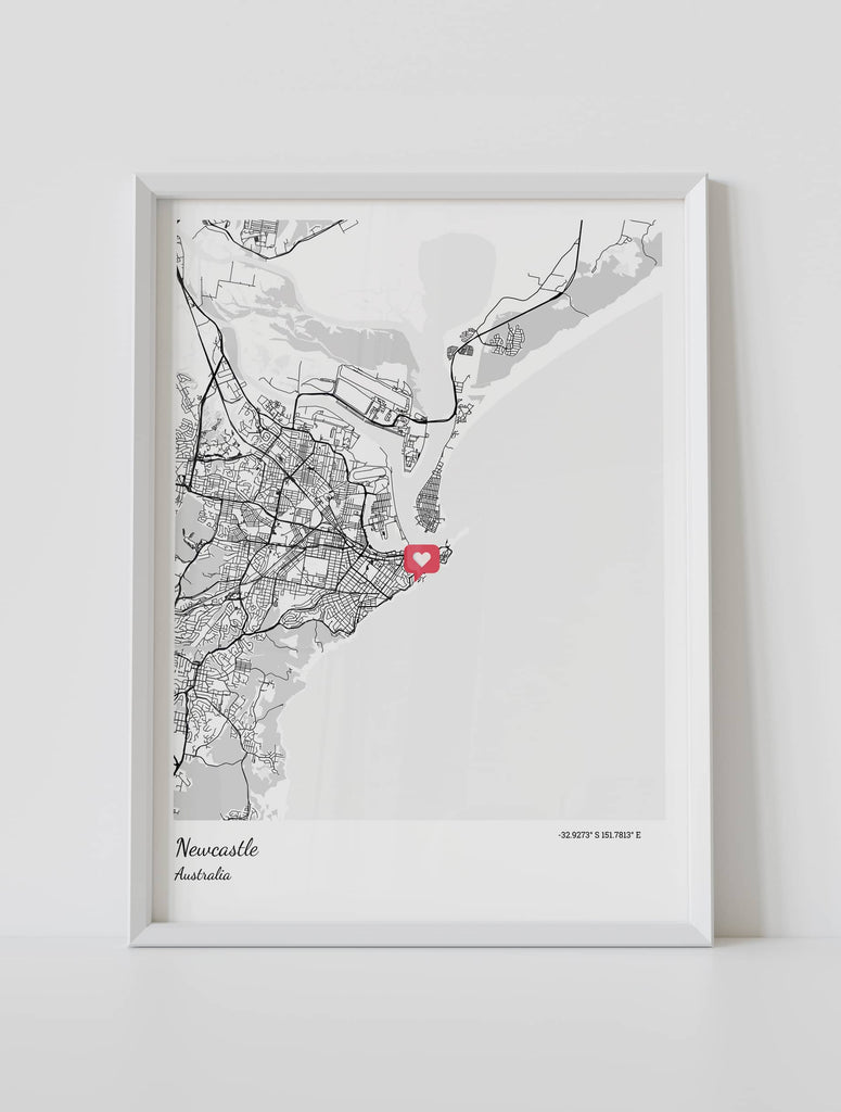 custom framed location map poster for a special occasion