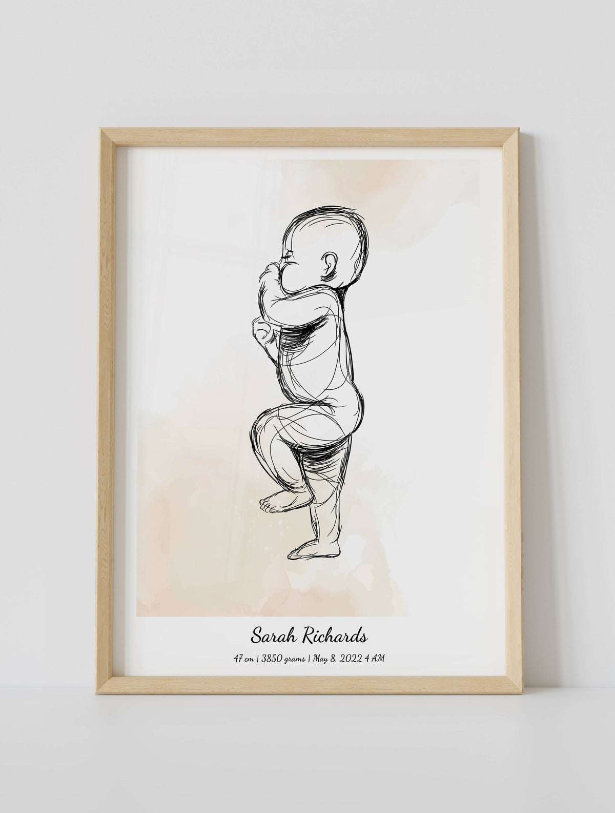 Custom 1 to 1 Scale Birth Poster Poster by Artmementos