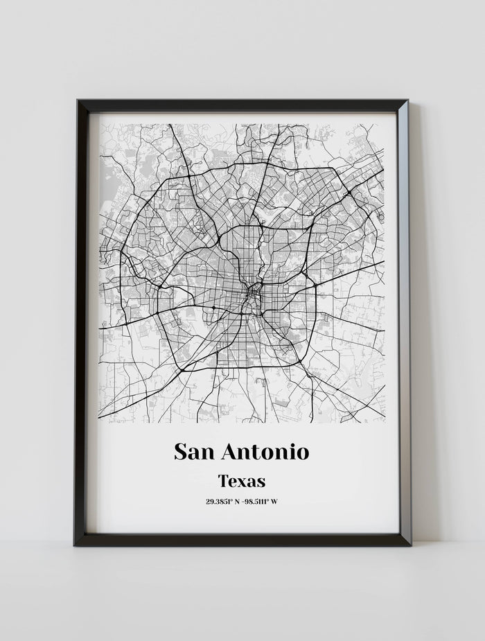 San Antonio Map Poster