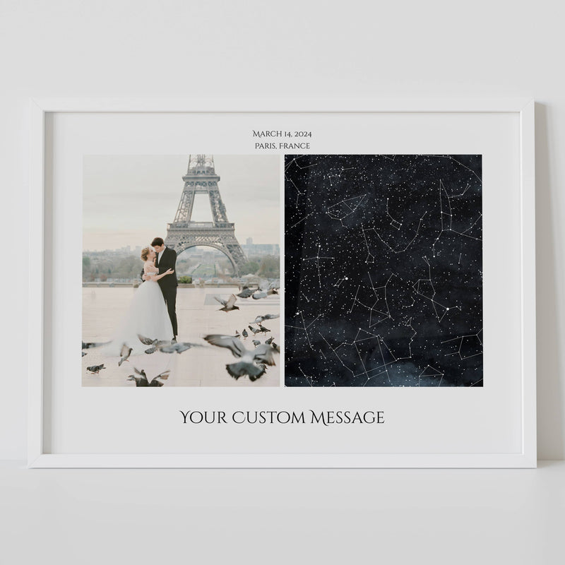 Custom star map and photo poster by Artmementos