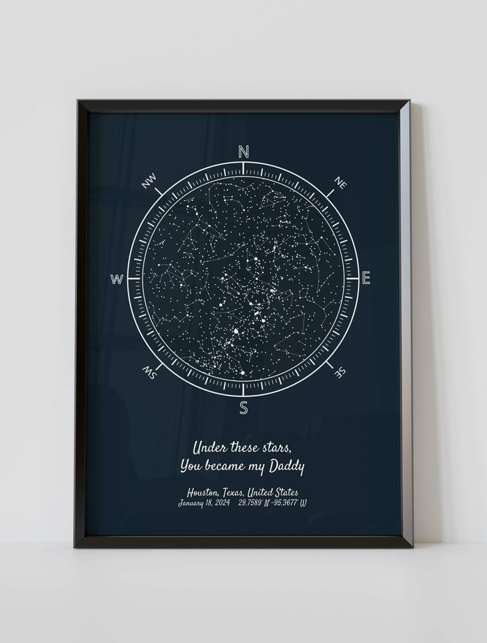 Customizable Father's Day Star Map Compass