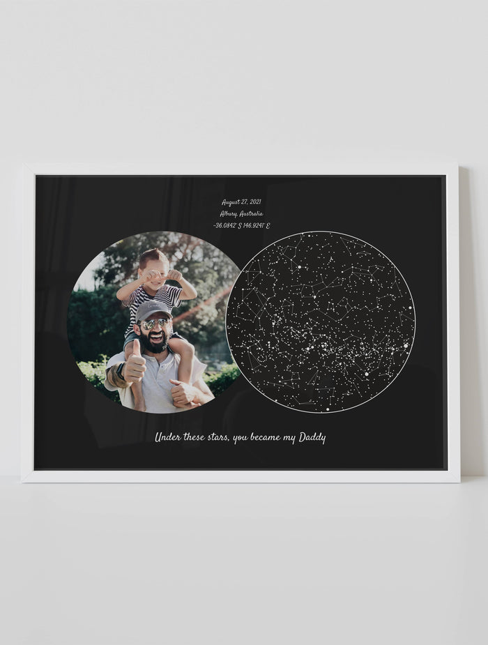 Custom Father's Day Star Map With Photo