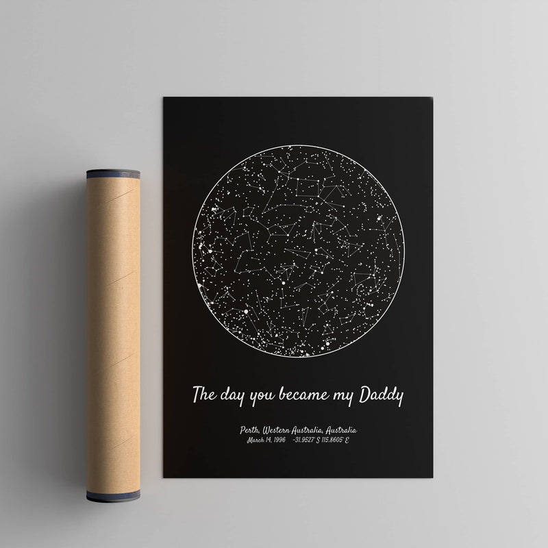 Customizable Father's Day Night Sky Star Map