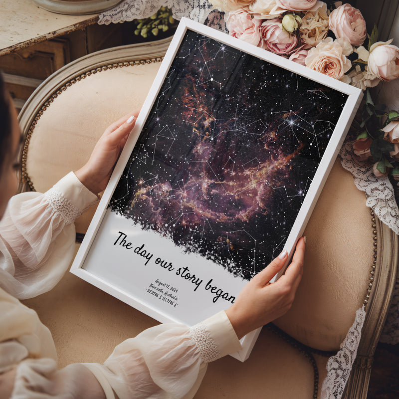 Valentine’s Day Star Map by Date and Location