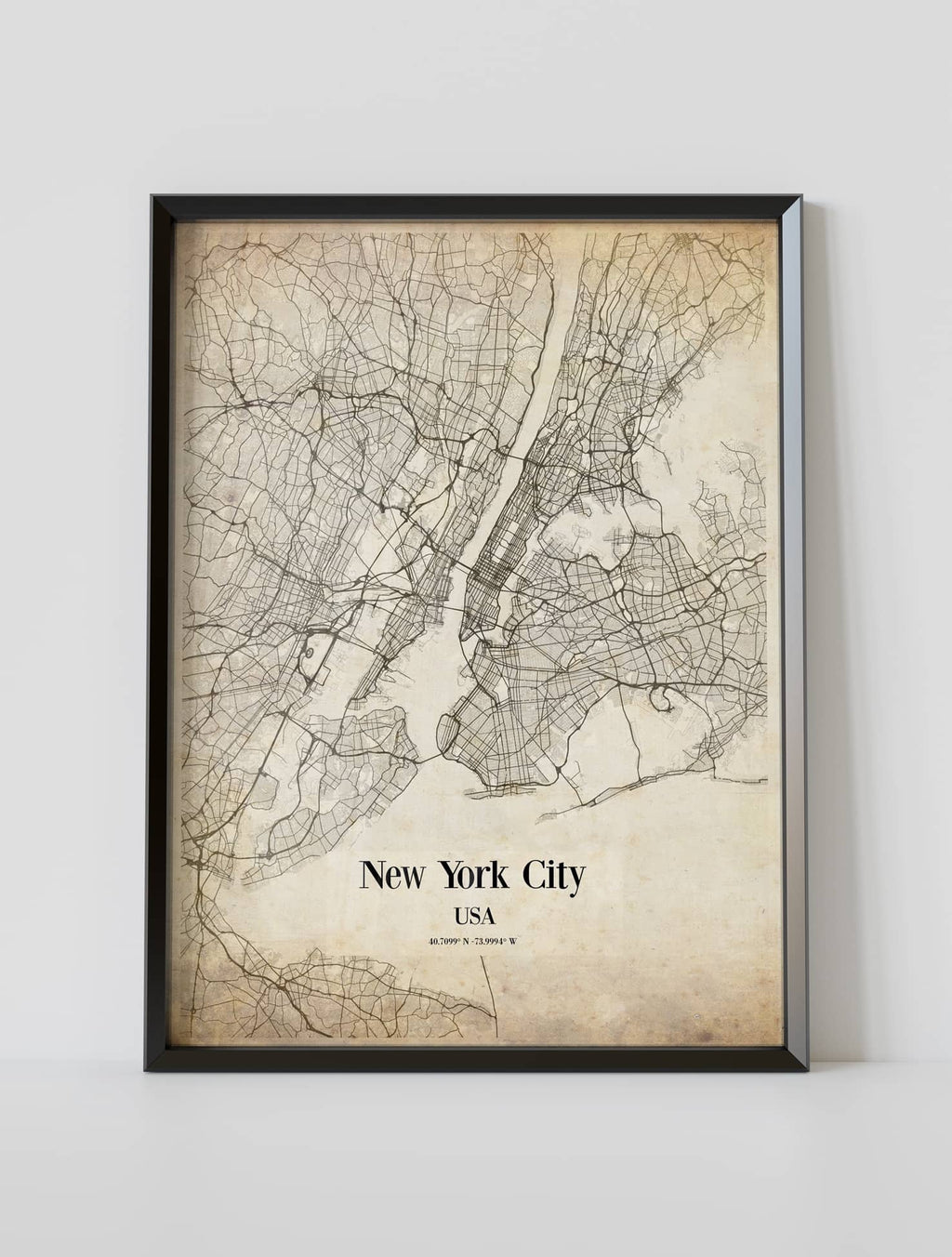 New York City Vintage Map framed poster