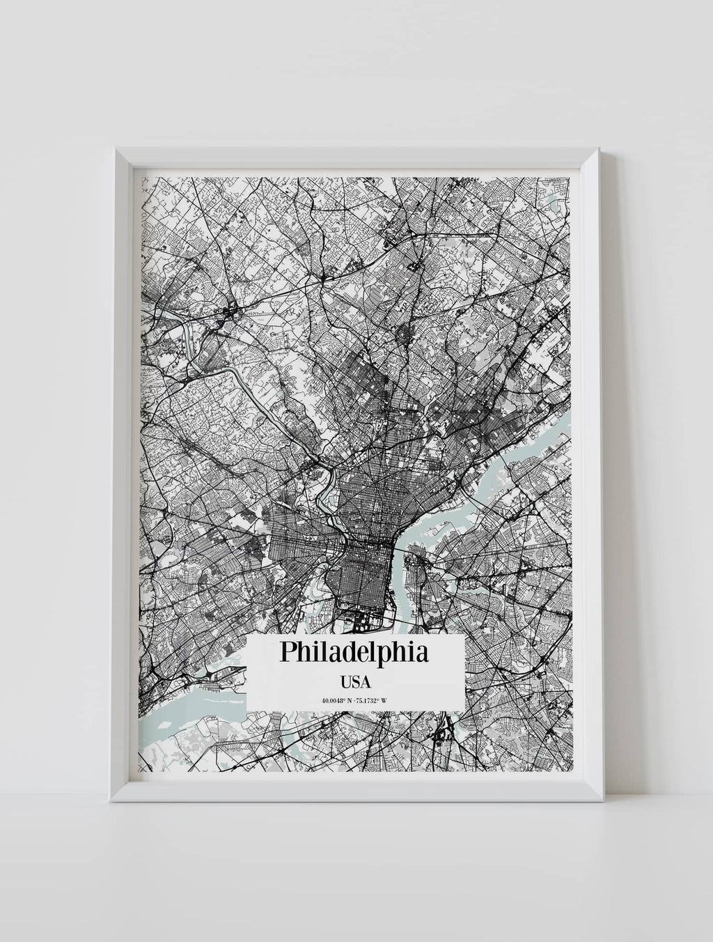 Philadelphia framed city Map poster