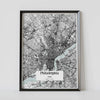 Philadelphia framed Location Map Print