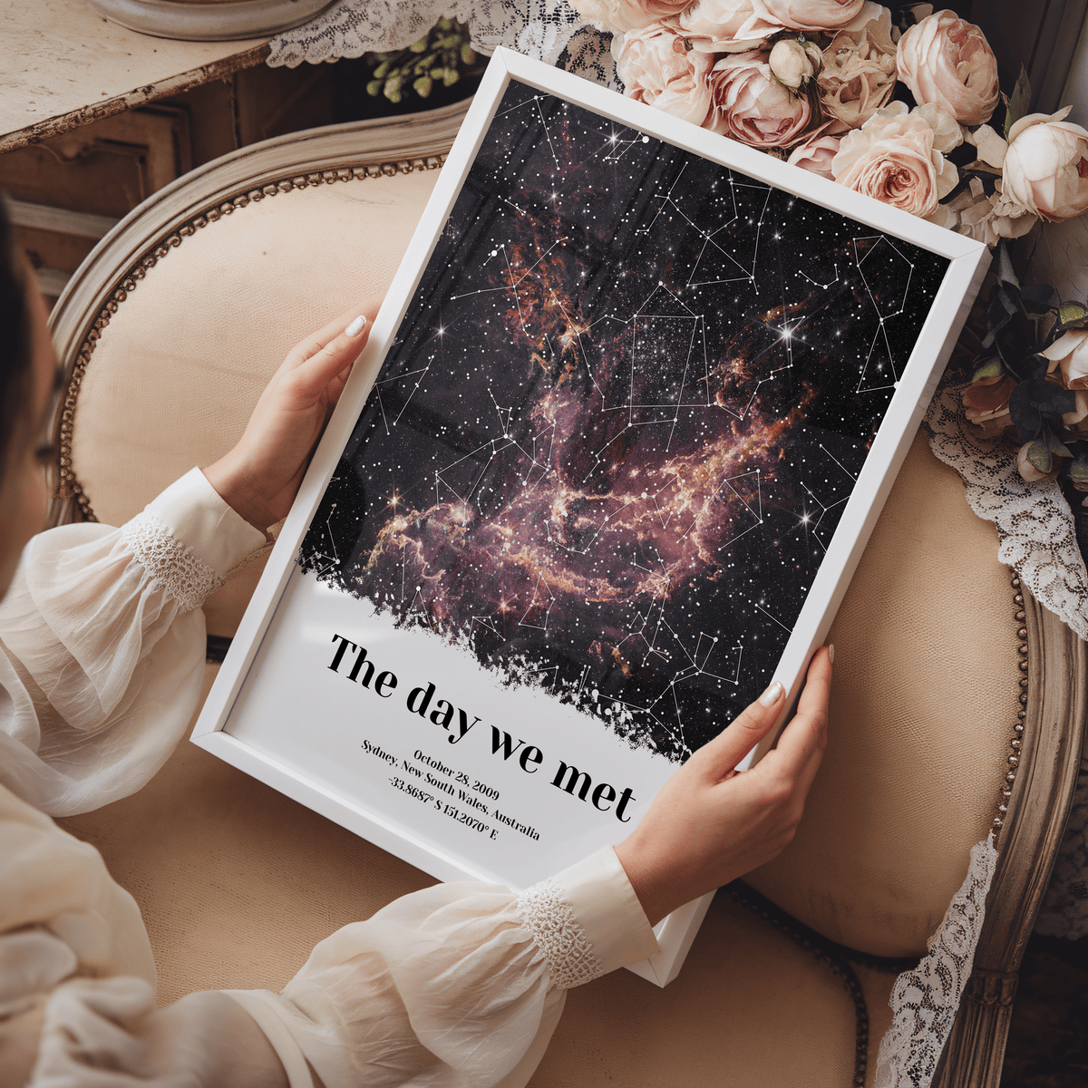 Custom Star Map Print, Night We Met Anniversary Gift, Night Sky Print, Star Map Poster, Wedding Gift, Constellation Print, Personalized Gift - Canada