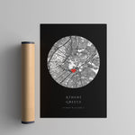 Online Athens Location Map print with tube