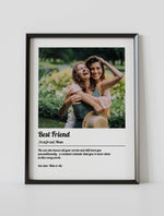 Custom best friend definition poster black wooden frame