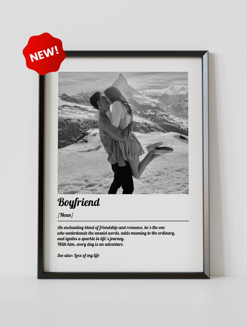 boyfriend definition poster-custom anniversary photo gift- new product by artmementos