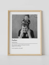 Custom father definition poster wooden frame