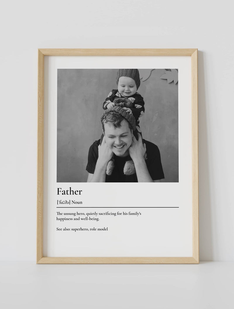 Custom father definition poster wooden frame