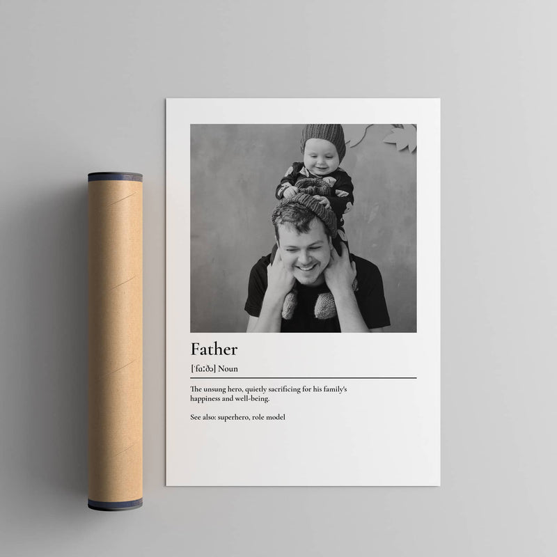 Father Definition Poster with Photo | Artmementos