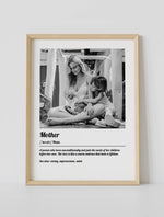 Custom mother definition poster wooden frame