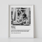 Custom mother definition poster white wooden frame