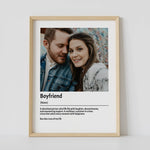 Custom boyfriend definition poster wooden frame