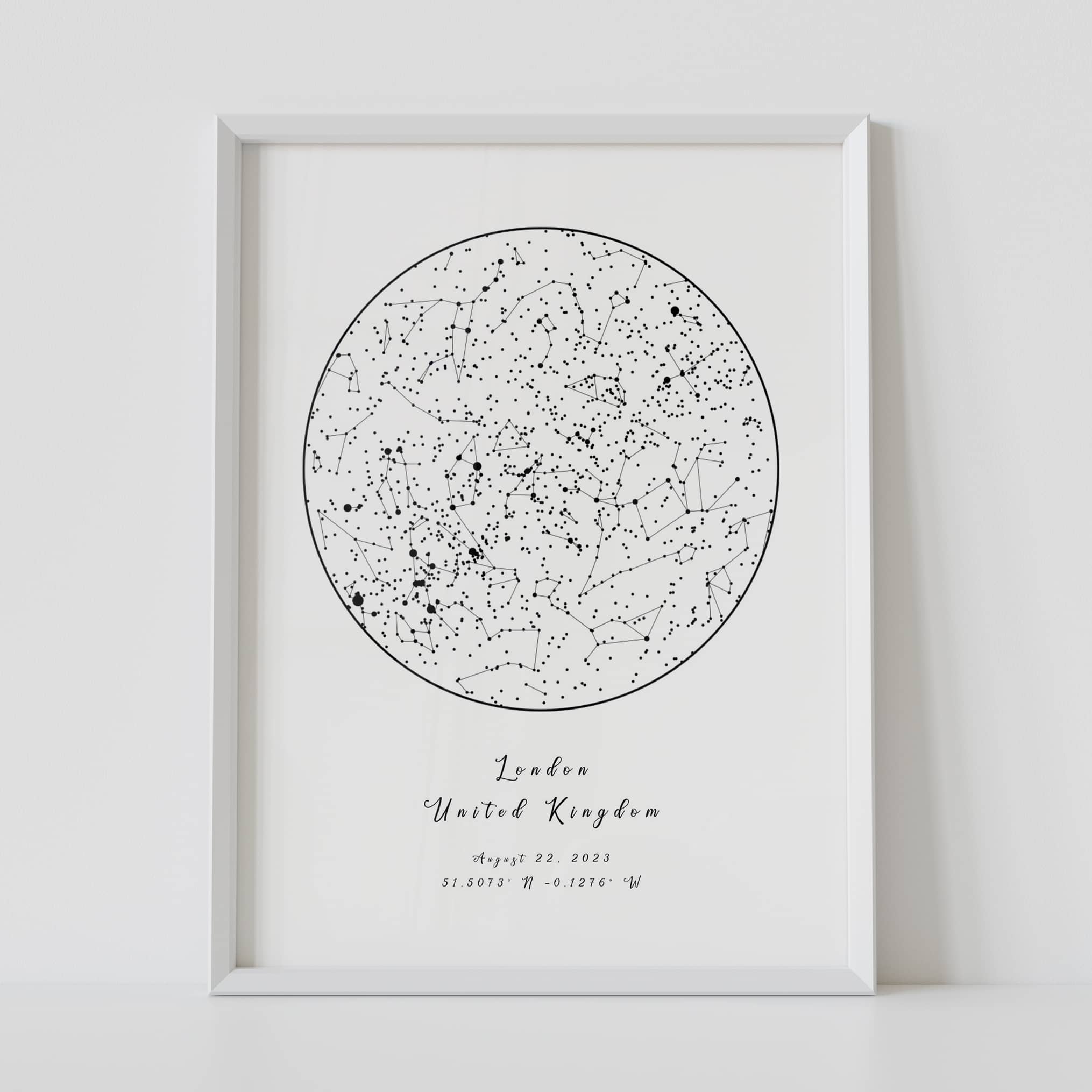 Custom Night Sky Poster- 100% Accurate Constellation Map