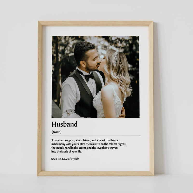 Custom husband definition poster wooden frame