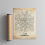 London Vintage City Map Print