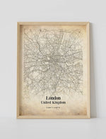 London Vintage City Map Print