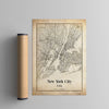 New York City Vintage City Map