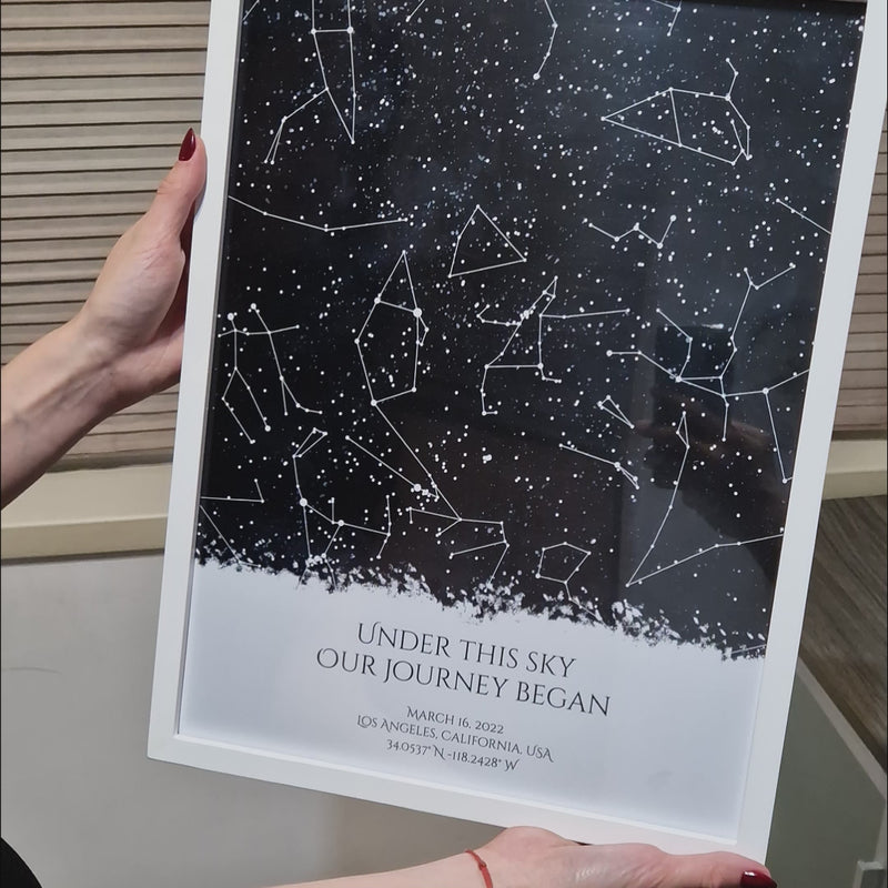 Video Presenting a Custom Star Map Poster by Artmementos